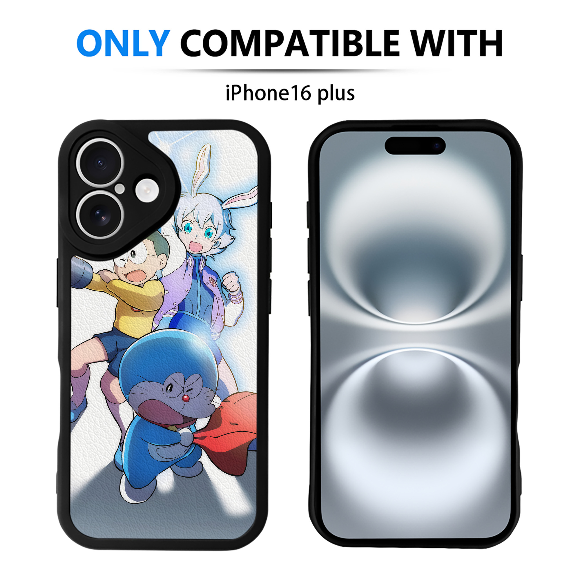 （画像用） ドラえもん Doraemon 【iPhone 16シリーズ対応】シリコンスマホケース（レザー調） 材質：シリコン